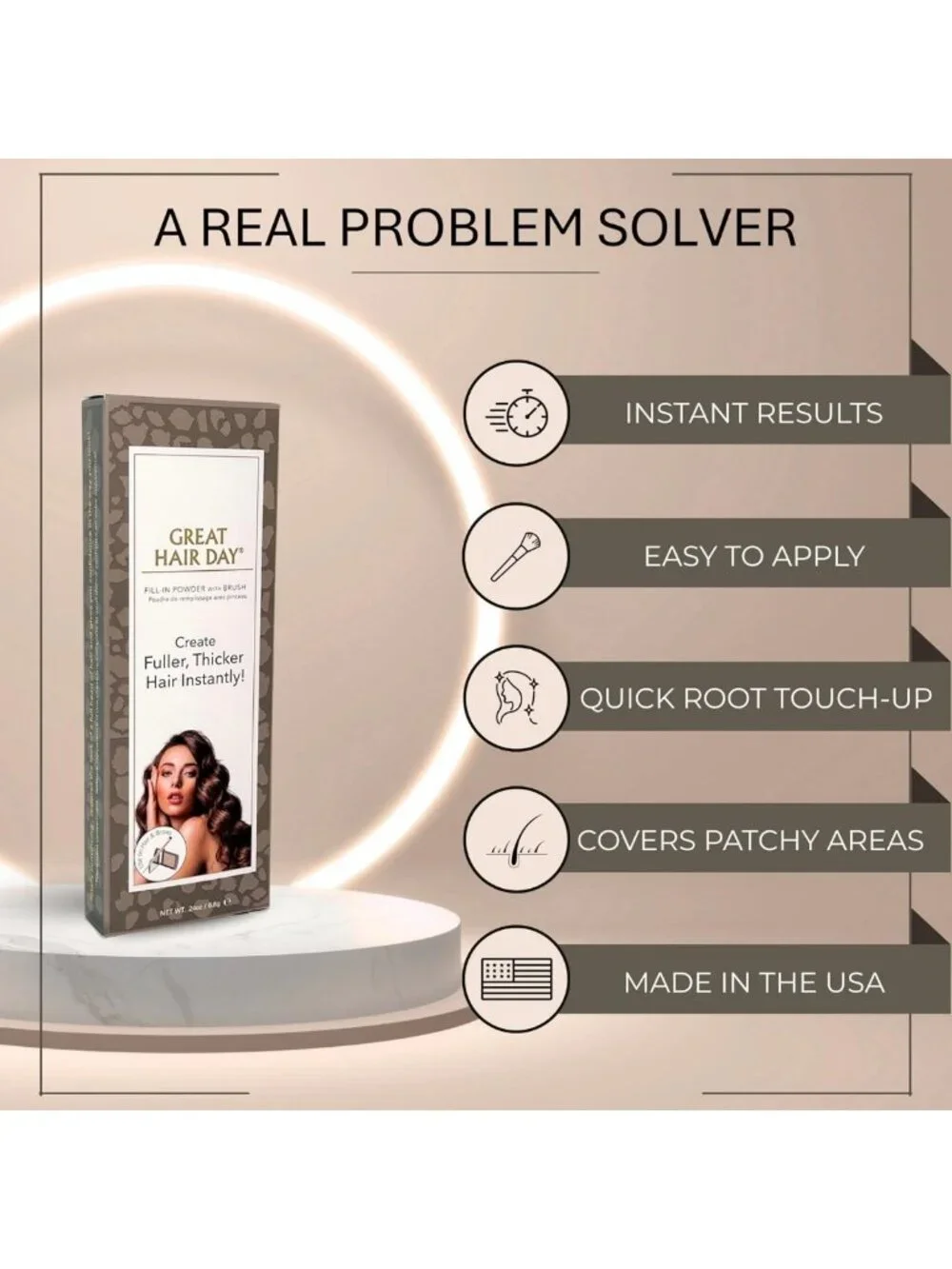 Root Touch Up Powder - Great Hair Day Concealer, White, Instant Hair Color Fix